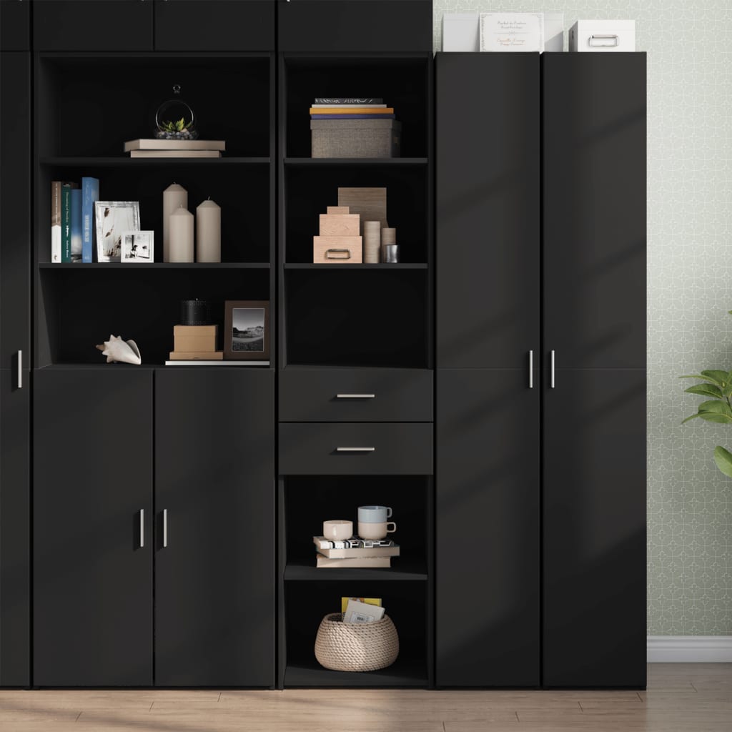 Highboard Black 45x42.5x185 cm Engineered Wood